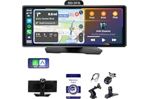 Haudio 9,26 Pouces Stéréo de Voiture Portable avec A-pple Carplay Android Auto sans Fil,Assistant Vocal de Caméra Arrière/Bluetooth/Transmetteur FM/AUX