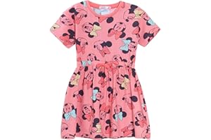 Disney Minnie Mouse Dress for Girls Sundress Short Sleeved T-Shirt Cotton Dress Tunic Top