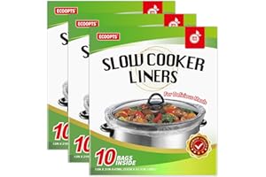 ECOOPTS Slow Cooker Liner Einweg-Kochbeutel, große Topfeinlagen, passend für 4QT bis 8,5QT, geeignet für ovale und runde Töpfe (30 Beutel)