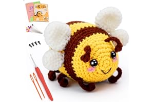 MASPHY Kit All'Uncinetto per Principianti, Kit per Maglieria All'Uncinetto Grande Ape, Kit Completo per All'Uncinetto Animali, Adatto per Principianti e Adulti, con Video Tutorial Passo-Passo