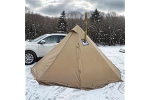 TOP LANDER Camping Hot Tent with Wood Stove Jack Winter Teepee Tent 4 Season Backpacking Tent for Survival Hunting Military Fishing
