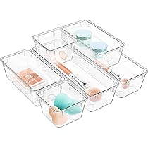 WOWBOX 6-teiliger Schubladen-Organizer Aus Kunststoff – Transparent, Stapelbar, Für Schmuck, Make-up & Mehr