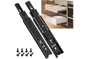 SHUHANG Glissière de Tiroir 200mm Extension Complète Coulisse Tiroir Charge Roulement à Billes Rail Tiroir Coulissant Charge Jusqu'à 45 KG Glissières Tiroires Cuisine Montage Latéral 1 Paire
