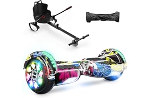 Hoverboards for Kids, iHoverboard H4 6.5" Self Balancing Hoverboards, Hoverboards and Go-Kart Bundle, Smart Hoverboards with Bluetooth Speaker, Flash LED Lights, Dual Motor, Gift for Boys and Girls