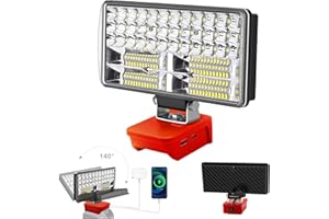 YINNIY Luz Compatible con La Batería Milwaukee 18V/20V,Lámpara de Trabajo Led Sin Cuerda 60W 6000Lm Recargable Linterna con Protección de Baja Tensión Y Usb,Lámparas de Inundación Impulsadas Por Baterías Led