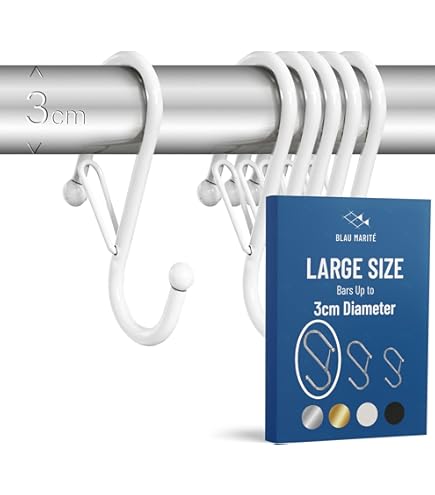XHTXHT 6 stuks S-haken met leren lus, haken voor kledingstang, haken, garderobe, kledinghaken, roestvrij staal, voor garderobe, keuken, badkamer, camping (geel