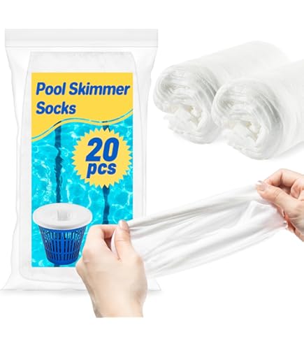 Lot De 20 Chaussettes Filtre Pour Skimmer De Piscine - Préfiltre Protection Pompe - Blanc élastique
