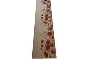 LaVelahome Tappeto Cucina Riciclato Eco Papaveri Papvavero Fiori Rosso RecycledChef Antiscivolo Lavabile (cm_50_x_300)