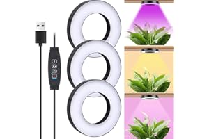 SCIFIVISI Pflanzenlampe LED Vollspektrum, Grow Lampe - 3 Lichter Modi Und 10 Helligkeit, Höhenverstellbares LED Grow Lampe Blütemit Zeitschaltuhr 3/9/12 Std - Pflanzenlicht Für Zimmerpflanzen (Schwarz 3 Köpfe)