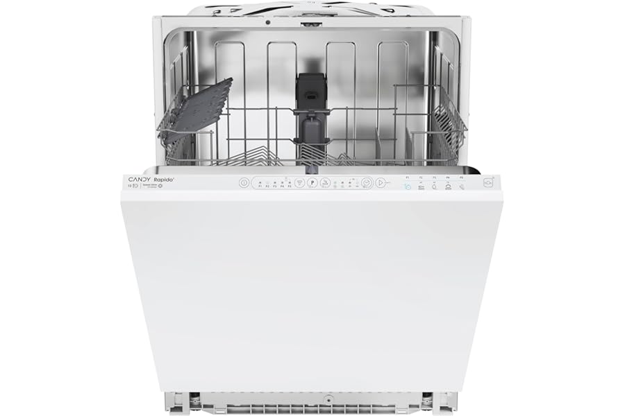 Candy Rapidò CI 3E7L0W2, Integrable Dishwasher 60 cm, 13 Services, Digital, Wi-Fi, 5 Programs, Inverter Motor, Salt Lack Indicator, End Cycle Indicator, Delayed Start 3-6-9H, 47DB