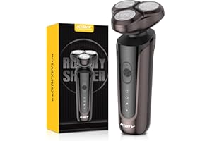 Kibiy Electric Razor for Men, Electric Shavers Men Cordless Rechargeable Rotary Shaver, IPX7 Waterproof Mens Electric Razor Wet & Dry Use 90min Shaving Time Magnetic Shaving Head and 2 Shaving Modes