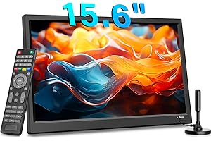 KCR 15.6-Inch Handhels TV,DVB-T2 Tuner,Built in battery,Power adapter and 12Volt car charger,AV Input,HDMI Input,USB Slot,Remote Control,Freeview TV