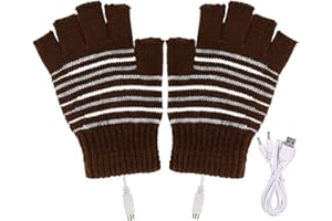 wuitopue Heated Gloves for Kids Boys Girls Smart USB Rechargeable Electric Thermal Converter Gloves Windproof Mittens Outdoor Sports Skiing Winter Keep Warm Comfy Loose Gloves