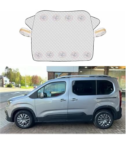 Housse Pare-brise Aluminium Pour Peugeot Rifter - Protection Solaire 4 Couches - Aimants Extérieurs