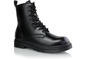 Cultz Essential 8 Eyelet Stiefeletten mit Reißverschluss Combat Boots Damen Stiefel