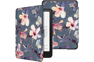 FINTIE Custodia per 7" Kindle Paperwhite 2024 (12ª Generazione) e Kindle Colorsoft Signature Edition (1ª Generazione), Sottile Leggero Protettiva Cover con Auto Sveglia/Sonno, Blooming Hibiscus