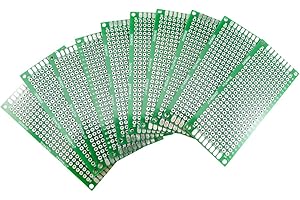 Aihasd 10 Pezzi Scheda PCB a Doppio Lato Kit prototipo di breadboard 3x7 cm Circuito Stampato a griglia di Fori breadboard del Circuito