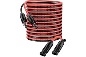 Proster Solar Panel Extension Cable - 10m/32ft 10AWG with IP68 Waterproof Female & Male Connectors (Red + Black)