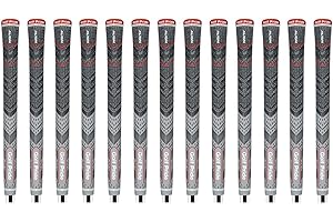Golf Pride MCC PLUS4 Align Midsize Ribbed Golf Grip Bundle (13 Piece), Grey