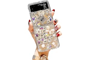 CrazyLemon Custodia per Samsung Galaxy Z Flip 3 5G 2021, Cristallo Scintillante Strass 3D Diamanti Brillanti Profumo Fiori Custodia Protettiva per Telefono Samsung Z Flip 3 per Donne Ragazze