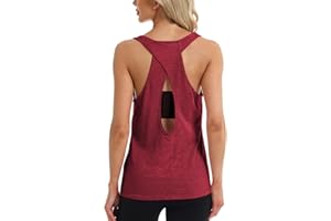 Superora Débardeur de Sport Femme Tank Top Gilet T-Shirts à Dos Ouvert sans Manches pour Running Fitness