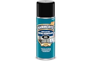 Hammerite Metallschutzlack Spray Matt, 3in1- Rostschutz, Schwarz, 400 ml