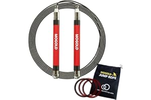 MOGOLD Crossfit-Springseil für Herren/Damen/Kinder, kostenloses Schraubendesign, Dual-Kugellager, langlebiger Silikon- und Metallgriff mit 4 Geschwindigkeiten, perfekt für Boxen, MMA, Double Unders