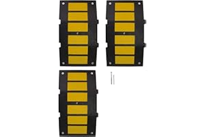 PAL FERRETERÍA INDUSTRIAL Banda reductora de velocidad de caucho 900x500x50mm. Badén reductor de velocidad de calle (3- Bandas reducturas + Tornillería)