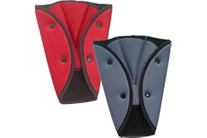 MIGIFTDY 2 Stück Auto Gurtpolster, Gurtpolster Kinder Universal Einstellbare Dreieck Gürtelpolster Pad Sicherheitsgurt weiches Kissen für Kopf und Schulterschutz für Kinder und Erwachsene (Rot+Grau)
