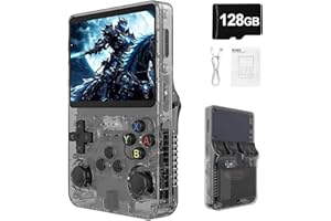 GENERIC Console di gioco retrò R36S con oltre 30000 giochi precaricati, schermo IPS da 3,5 pollici, sistema operativo Linux, scheda TF da 128 GB, batteria da 3500 mAh, regalo portatile