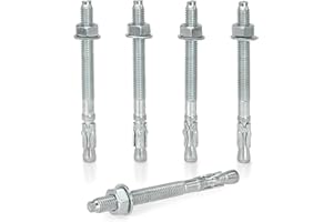 KM TRADE Bolzenanker - Schwerlastanker aus verzinktem Stahl mit ETA Zulassung, Option 7 - M8 x 95 mm, fixierbare Dicke: 37 mm - 50 Stück