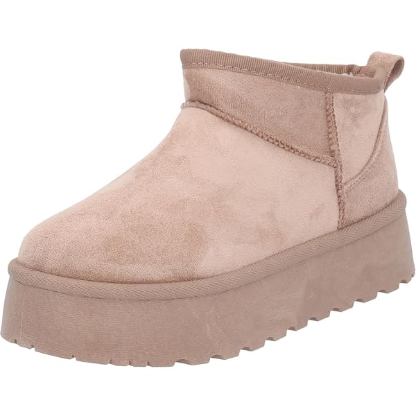 Palado Yesrona Winterstiefel Damen – Ankle Boots, Warm Gefüttert, Veloursoptik, Mit Zierschleife