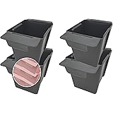 Pilix Paletten Blumenkasten Europalette 4er mit patentiertem Stecksystem | 9 cm 4 Stück Anthrazit | Pflanzkasten Europalette 