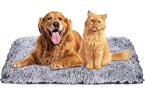 BBLTIFF Cama para Perros Lavable con Base Antideslizante, Peluche Largo Mascota, Sofá, Colchoneta para Pequeños y Medianos, 65x50x7cm, (Gris Gradual)