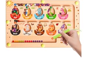 HONGCI Montessori zabawka dla chłopców i dziewczynek w wieku od 2 do 5 lat, magnetyczna zabawka drewniana dla małych dzieci od 3 lat, zabawka edukacyjna, gra do sortowania kolorów, dzieci