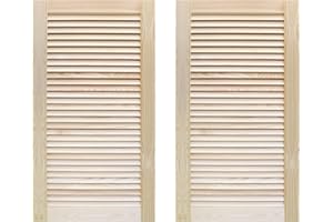 ONLYWOOD.IT Onlywood Coppia di Persiane per finestre da esterno in Legno di Pino Naturale Massello Dimensioni 600 x 1200 h. cm – Massima resistenza all’umidità e agli agenti Atmosferici
