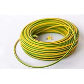 Earthing Cable 6 mm    Green/Yellow   H07V-K   Includes 5 Ferrules Wire Cable Fine Wire Flexible 5 m