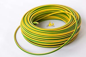NOBBYTECH Erdungskabel 6mm² - Grün/Gelb - H07V-K - Aderleitung feindrähtig flexibel inkl. 5 Aderendhülsen (20 m)