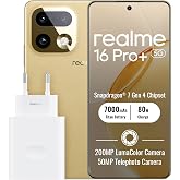 realme 16 Pro+ 5G Smartphone 12+512GB, Gold | Battery 7000mAh, Quick Charge 80W, Display 6.8 inches, 144Hz, Camera 200MP, Qua