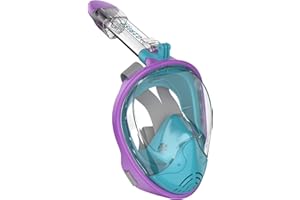 G2RISE Máscara de Buceo, Máscara de Snorkel de Cara Completa 180 Vista Panorámica con Montaje de Snorkel Desmontable, Diseño Antiniebla y Plegable para Adultos y Niños