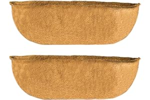 PRTECY 2 Pcs 24 Inch Trough Coco Fiber Replacement Liner, Pre-Formed Replacement Trough Coco Coir Coconut Liner Plant Basket Liner for Window Box Wall Trough Planter