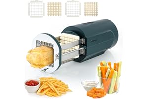 Huanyu Coupe-frites électrique Coupe-patates électrique avec 2 tailles de lames Coupe-légumes électrique multifonctionnel pour pommes de terre, carottes et concombres