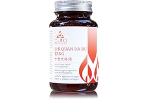 AURA Shi Quan Da Bu Wan 十全大补汤 (Astragalus & Rehmannia Root), 5:1 Concentration Ratio, 4-9x More Concentrated Than Other Brands, Vegan Friendly, Gluten-Free, Non-GMO, Authentic Natural Herbs, 60 Tablets