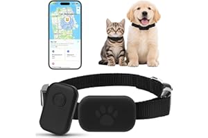 PIPIHOME GPS Tracker Katze, Mini GPS Tracker für Katzen Hund, Hundetracker Katzentracker Ohne ABO, Kompatibel mit iOS und Android, Weltweite Standortverfolgung, Gepäckortung, Wasserdicht