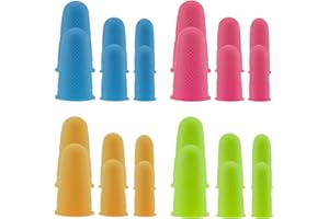 SAVITA Protecteurs De Doigts en Silicone 24pcs Embouts De Doigt en Caoutchouc Coloré, Capuchons De Protection pour Les Doigts, pour l'Artisanat De Couture De Colle Chaude