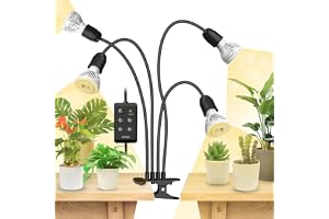 SANSI 40W LED växtlampa för inomhusväxter, full spektrum odling med 4/8/12H automatisk timer (lampor E27 växterbjudningar för