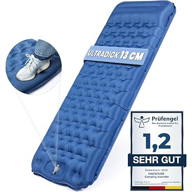 Campingmatratze 200x140 Camping Isomatte Selbstaufblasend Für 2 Personen - 10 Cm Dick, Mit Fußpumpe & Kleinem Packmaß Isomatte 200x140cm 10cm Dick