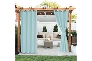 Liveinu Tende da Sole per Esterno Tende Idrorepellenti con Anelli Tenda Oscurante Termica Isolante Tende per Gazebo Tenda Impermeabile 1 Pezzo | 150x166cm(L x A) Azzurro