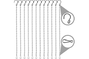 MICREEN 12 Pack Hanging Chains with Hooks, 19.7 Inches Outdoor/Indoor Garden Plant Hangers for Planters, Baskets, Bird Feeders, Lanterns, Wind Chimes and Ornaments
