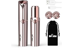 Gurelax Depilator do włosów na twarzy dla kobiet, bezbolesna golarka do twarzy dla kobiet, możliwość ponownego ładowania, 2 x zapasowe głowice w zestawie, depilator do twarzy, twarzy dla kobiet, do